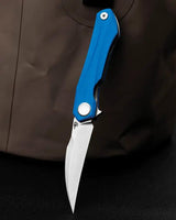 Bestech Ivy Premium Linerlock Knife For EDC Enthusiasts Blue G10 Handle 3In 14C28N Sandvik Stainless Blade Extended Tang by Bestech Knives