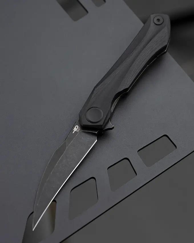 Bestech Knives Ivy Linerlock Knife For EDC Enthusiasts Premium Black Stonewash 3In 14C28N Blade G10 Extended Tang by Bestech Knives