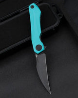 Bestech Knives Ivy Linerlock EDC Knife with 3 Inch Black Stonewash 14C28N Blade Teal G10 Handle by Bestech Knives