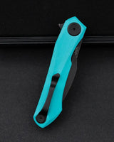 Bestech Knives Ivy Linerlock EDC Knife with 3 Inch Black Stonewash 14C28N Blade Teal G10 Handle by Bestech Knives