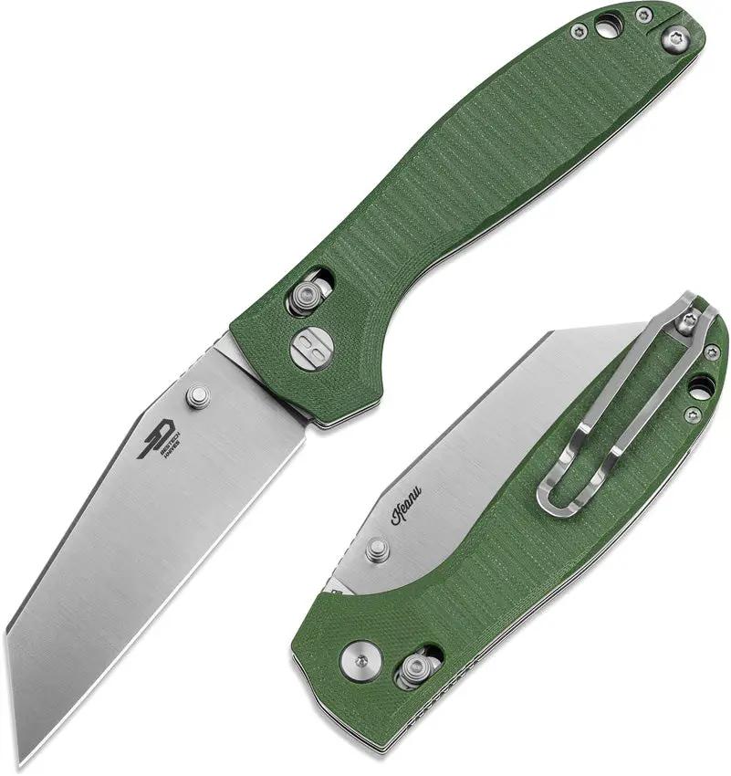 Bestech Knives Liger Bar Lock Knife OD Green G10 EDC Enthusiasts Wharncliffe D2 Blade 3.63 Inch by Bestech Knives