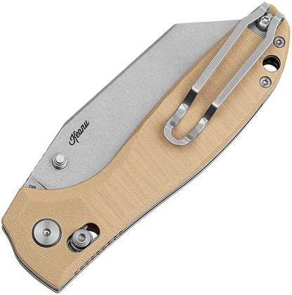 Bestech Liger Bar Lock Knife D2 Wharncliffe Stonewashed Blade 3.63in Beige G10 EDC Ready For Knife Collectors by Bestech Knives