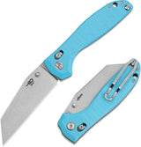 Bestech Knives Liger Bar Lock Premium EDC Knife With D2 Wharncliffe Blade Stonewash Finish Light Blue G10 by Bestech Knives