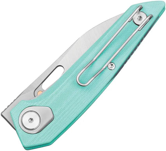 Bestech VK Void Linerlock Knife MCut Satin Blade Teal G10 Handle Thumb Pull Pocket Clip BG63B For EDC Enthusiasts by Bestech Knives