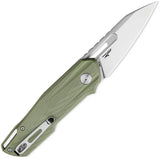 Bestech Knives Toddler Linerlock OD Green G10 EDC Knife 14C28N Steel Thumb Pull Pocket Clip by Bestech Knives