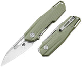 Bestech Knives Toddler Linerlock OD Green G10 EDC Knife 14C28N Steel Thumb Pull Pocket Clip by Bestech Knives