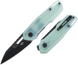 Bestech Knives Premium Toddler Linerlock Jade EDC Pocket Knife 425 Closed 275 Blade 14C28N Sandvik G10 Handle by Bestech Knives
