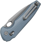 Bestech Knives Noctar Crossbar Lock EDC Knife With 3.75in 14C28N Gray PVD Drop Point Blade And Blue Gray G10 by Bestech Knives