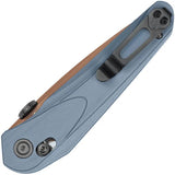 Bestech Knives Mothus Crossbar Lock Folding Knife With Gold PVD Blade And Blue Gray G10 Handle For EDC Enthusiasts by Bestech Knives