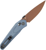 Bestech Knives Mothus Crossbar Lock Folding Knife With Gold PVD Blade And Blue Gray G10 Handle For EDC Enthusiasts by Bestech Knives