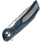 Bestech Knives Falko Linerlock Knife Premium 154CM Satin Blade Blue CF Handle For EDC Enthusiasts by Bestech Knives