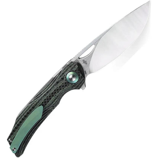 Bestech Falko Linerlock CF Green BL01C Folding Knife With Satin 154CM Blade For EDC Enthusiasts by Bestech Knives