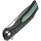 Bestech Falko Linerlock CF Green BL01C Folding Knife With Satin 154CM Blade For EDC Enthusiasts by Bestech Knives