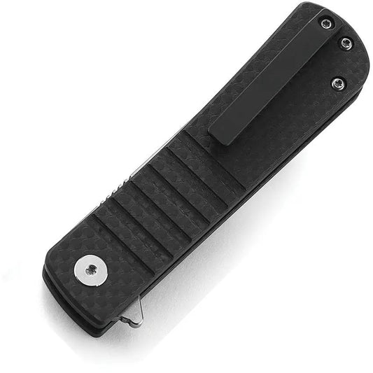 Bestech Titan Linerlock Knife Satin 154CM Tanto Blade Extended Tang Pocket Clip Black G10 CF Handle BL04A EDC by Bestech Knives