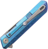 Bestech Knives Bestechman Dundee Linerlock Knife For EDC Enthusiasts With D2 Satin Blade Blue Titanium Handle by Bestech Knives
