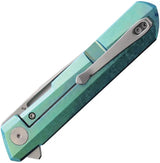 Bestech Knives Bestechman Dundee Linerlock Knife For EDC With D2 Blade Satin Green Titanium by Bestech Knives