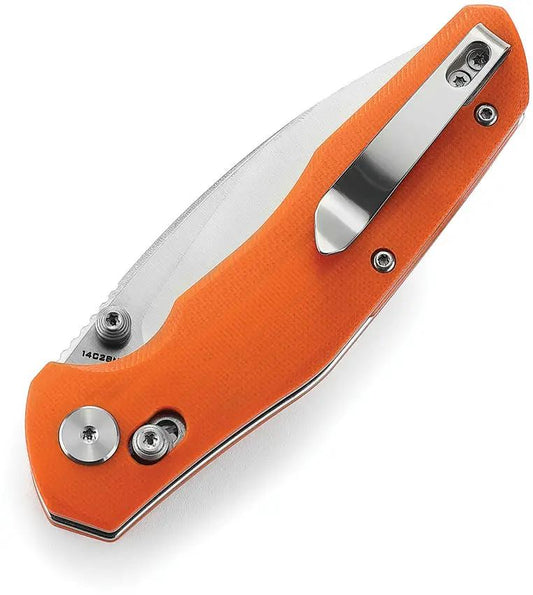 Bestech Knives Ronan B Lock Orange G10 Handle Folding Knife For EDC Enthusiasts 3.25in Satin 14C28N Blade by Bestech Knives