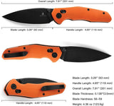 Bestech Knives Ronan B-Lock Orange Knife With 3.25-Inch 14C28N Blade G10 Handle 4.63-Inch Closed EDC For Tactical Enthusiasts by Bestech Knives