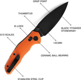 Bestech Knives Ronan B-Lock Orange Knife With 3.25-Inch 14C28N Blade G10 Handle 4.63-Inch Closed EDC For Tactical Enthusiasts by Bestech Knives