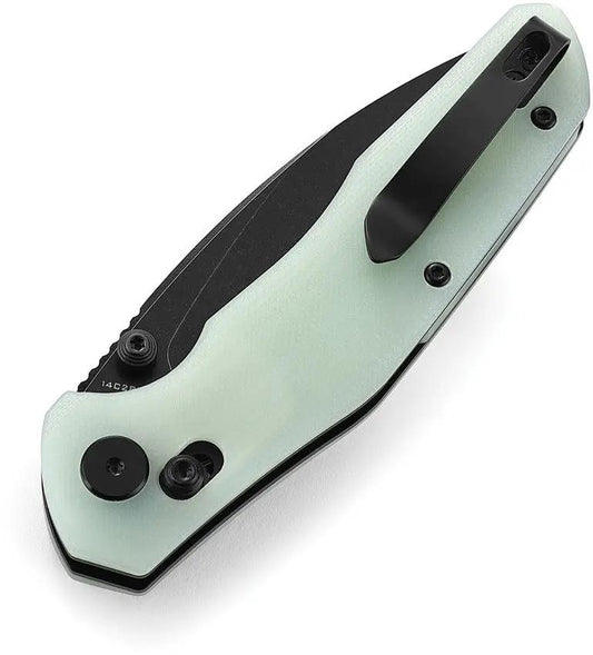 Bestech Knives Ronan B-Lock Jade G10 EDC Knife With 3.25Inch Blade 14C28N Sandvik Stainless Thumb Stud Pocket Clip by Bestech Knives