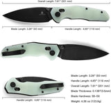 Bestech Knives Ronan B-Lock Jade G10 EDC Knife With 3.25Inch Blade 14C28N Sandvik Stainless Thumb Stud Pocket Clip by Bestech Knives