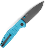 Bestech Knives Bestechman Goodboy Premium Buttonlock EDC Knife With D2 Blade Gray PVD Coating Blue G10 Handle by Bestech Knives
