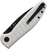 Bestech Knives Bestechman Goodboy Premium Buttonlock EDC Knife With D2 Blade Black PVD Coated White G10 by Bestech Knives