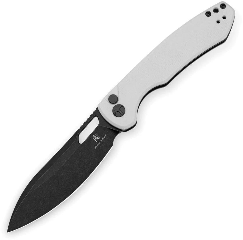 Bestechman Firebird Buttonlock Knife BMK05E D2 Tool Steel Blade White G10 Handle For EDC Fans by Bestech Knives