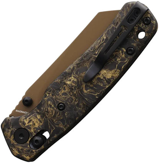 Bestech Knives Cicadas Wing B Lock BMK06T MagnaCut Blade Gold Finish Carbon Fiber EDC Folder by Bestech Knives