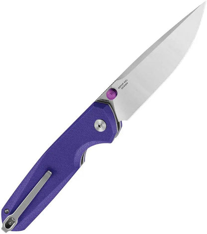 Bestech Knives Bestechman Velix Button Lock Folding Knife BMK07C Vibrant Purple G10 Handle 14C28N For EDC Enthusiasts by Bestech Knives