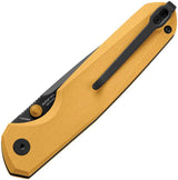 Bestech Knives Velix Button Lock EDC Knife With Yellow G10 Handle 14C28N Blade Black PVD by Bestech Knives