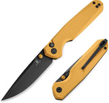 Bestech Knives Velix Button Lock EDC Knife With Yellow G10 Handle 14C28N Blade Black PVD by Bestech Knives