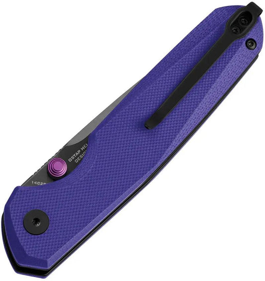 Premium Bestech Knives Velix Button Lock EDC Knife with Purple G10 Handle 14C28N Blade by Bestech Knives