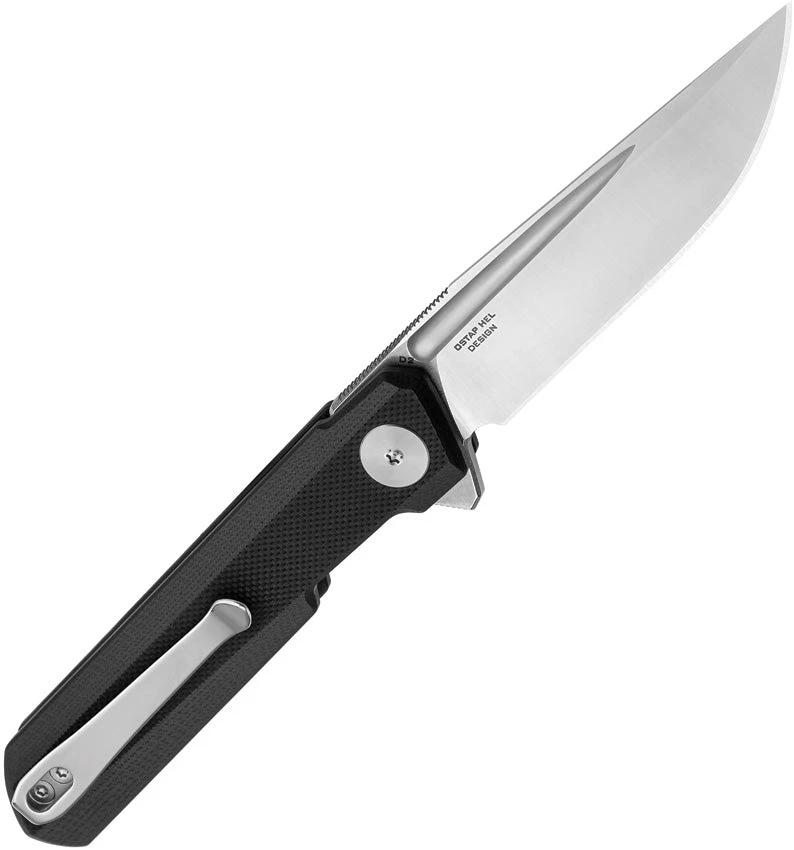 Bestechman Mini Dundee BMK08A EDC Knife With 3 Inch D2 Blade Stonewash Satin Finish Black G10 Handle Slip Joint by Bestech Knives