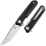 Bestechman Mini Dundee BMK08A EDC Knife With 3 Inch D2 Blade Stonewash Satin Finish Black G10 Handle Slip Joint by Bestech Knives