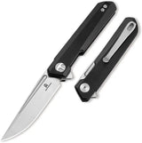 Bestechman Mini Dundee BMK08A EDC Knife With 3 Inch D2 Blade Stonewash Satin Finish Black G10 Handle Slip Joint by Bestech Knives