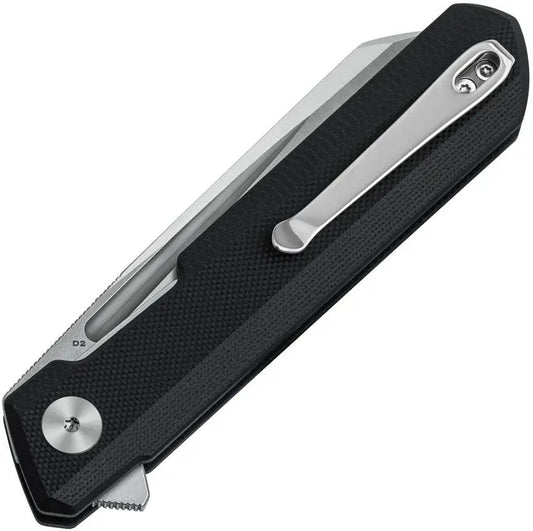 Bestech Knives Dundee Linerlock Knife BMK09A With D2 Tool Steel Sheepsfoot Blade Black G10 EDC Ready by Bestech Knives