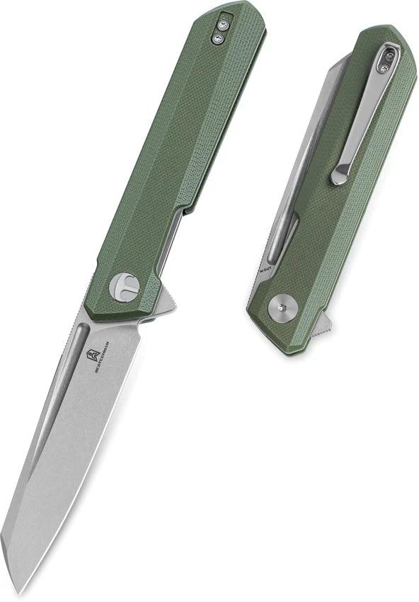 Bestech Knives Bestechman Dundee Linerlock Knife For EDC With MCut Sheepsfoot Blade And Pocket Clip by Bestech Knives