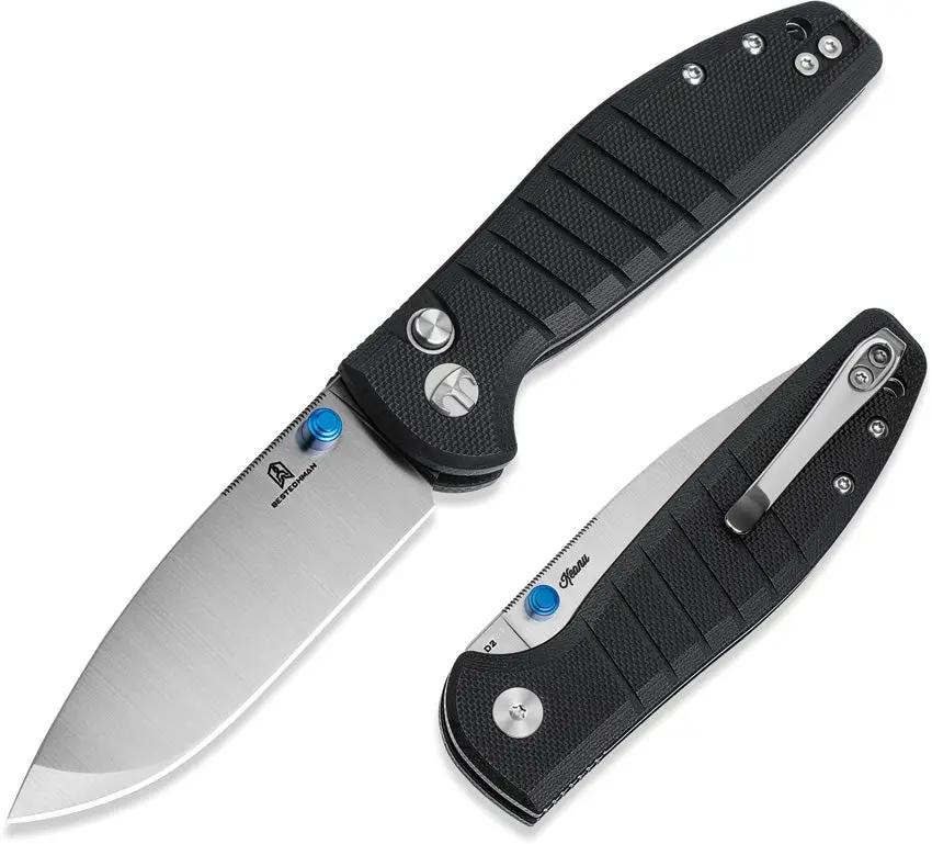 Bestech Knives Bestechman Goodboy Jr Button EDC Knife 2.88 Inch D2 Tool Steel Black G10 by Bestech Knives