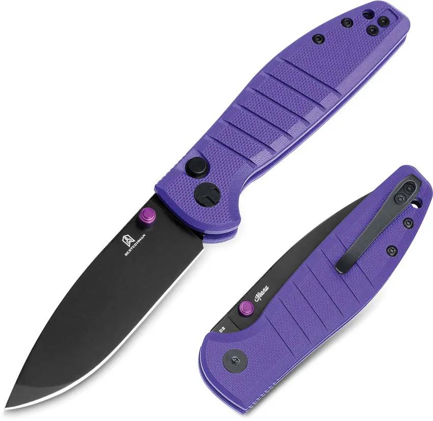 Bestech Knives Bestechman Goodboy Jr Purple G10 EDC Knife 4in Closed D2 Drop Point by Bestech Knives