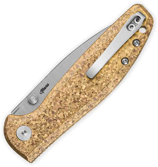 Bestech Knives Bestechman Goodboy Jr Gold Crystalized Titanium EDC Enthusiasts MagnaCut Drop Point Blade by Bestech Knives