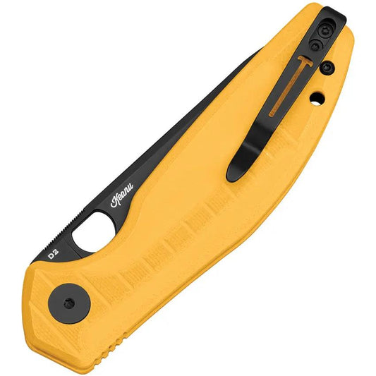 Bestech Knives Angry Owl B-Lock Knife BMK12A-2 Premium D2 Blade Yellow G10 EDC Ideal For Everyday Carry Enthusiasts by Bestech Knives