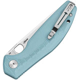 Bestech Knives Angry Owl B Lock EDC Knife With D2 Blade Satin Finish Blue Gray G10 Handle Lanyard Hole by Bestech Knives