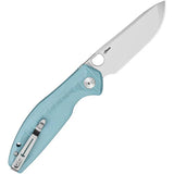 Bestech Knives Angry Owl B Lock EDC Knife With D2 Blade Satin Finish Blue Gray G10 Handle Lanyard Hole by Bestech Knives