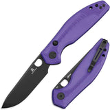 Bestech Knives Angry Owl B Lock BMK12E-2 With D2 Tool Steel Blade Purple G10 Handle Black PVD Finish EDC Ready by Bestech Knives