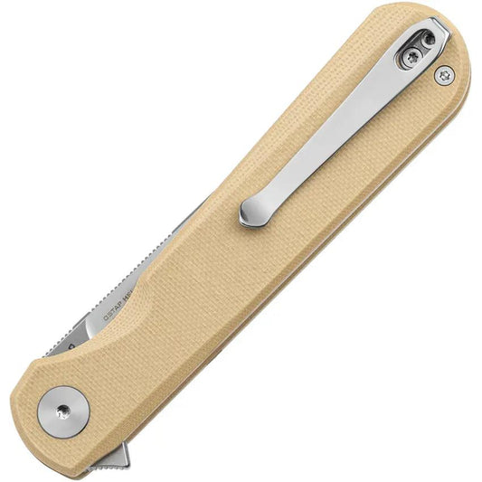 Bestech Knives Bestechman Flick Linerlock Knife D2 Tool Steel 3.5in Blade 4.5in Closed Tan G10 EDC by Bestech Knives
