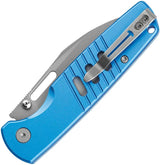 Bestech Knives Vector Button Lock EDC Knife Blue Aluminum Handle D2 Tool Steel Bead Blast by Bestech Knives