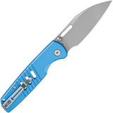Bestech Knives Vector Button Lock EDC Knife Blue Aluminum Handle D2 Tool Steel Bead Blast by Bestech Knives