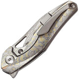 Bestech Reticulan Framelock EDC Knife Damascus Blade Collaborative With Elijah Isham Gray Titanium by Bestech Knives