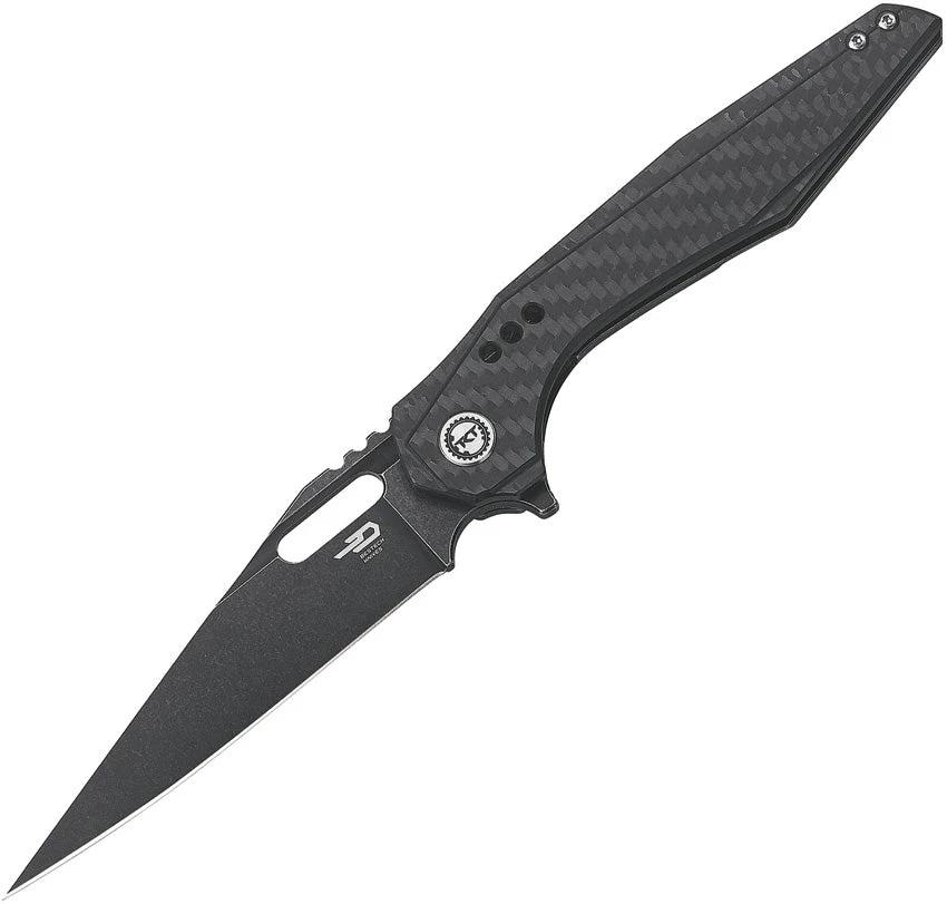 Bestech Malware Framelock Knife CF Black Handle S35VN Premium Steel Extended Tang For EDC Enthusiasts And Collectors by Bestech Knives